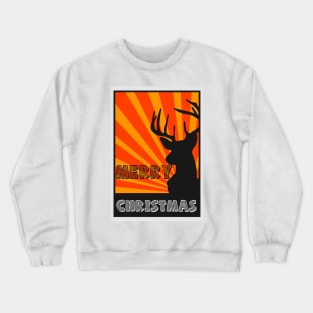 deer vintage, merry christmas Crewneck Sweatshirt
